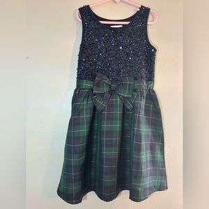 Sequin plaid dress with matching headband